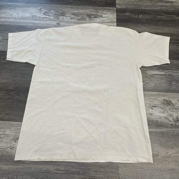 Space Needle Shirt Vintage Mens L Seattle Heavyweight Striped USA Flag 90s - Picture 8 of 9